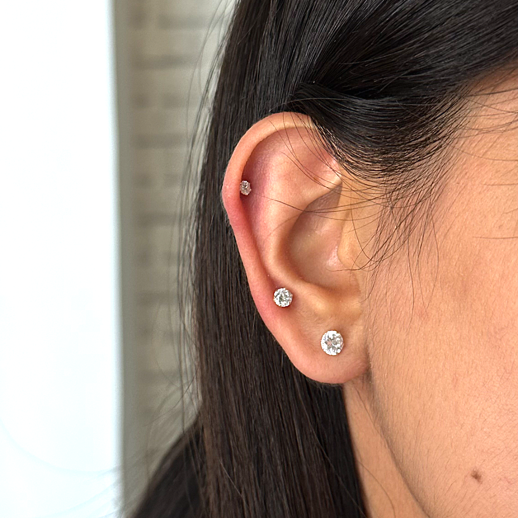 Classic Round Flatback Stud Pair