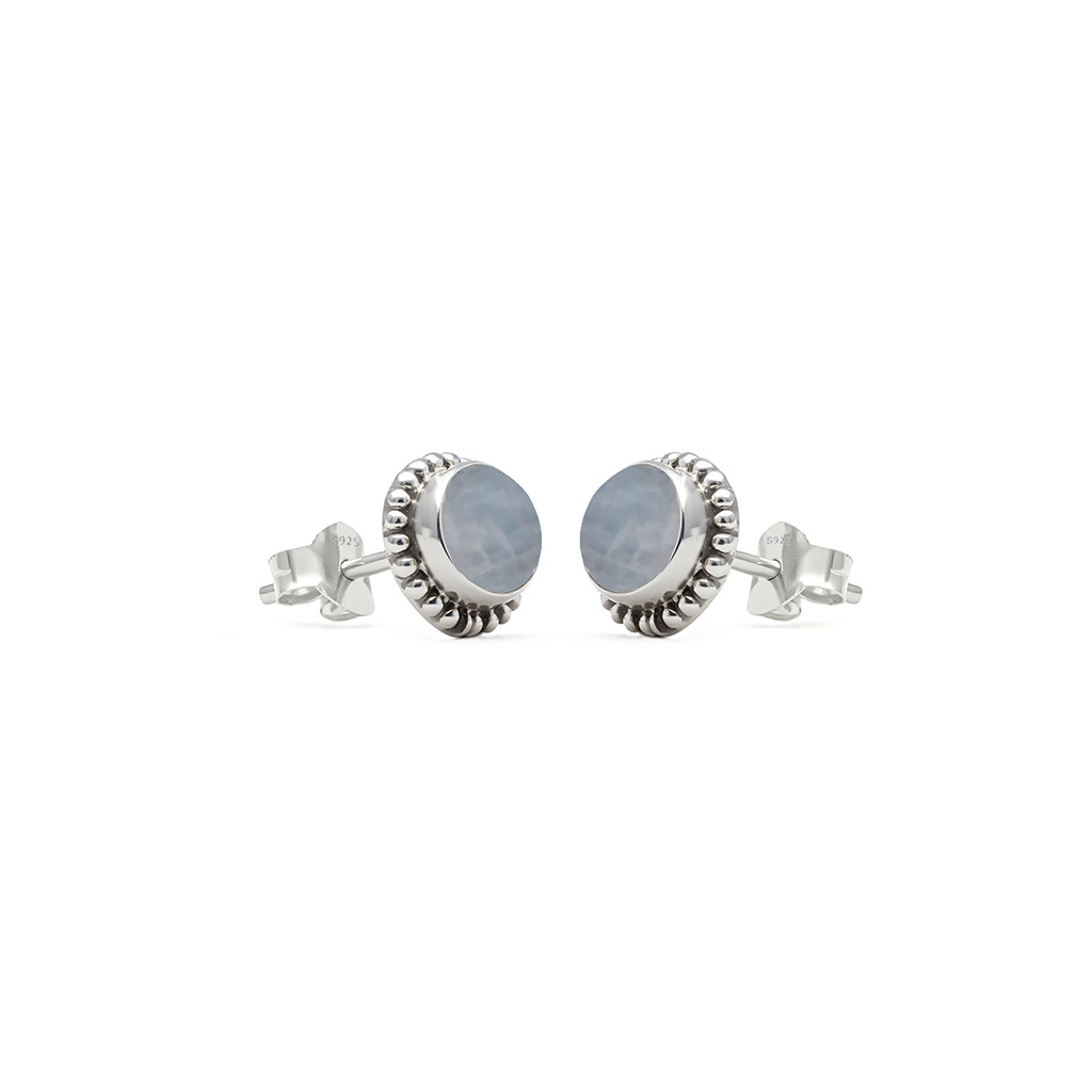 Moonstone stud pair