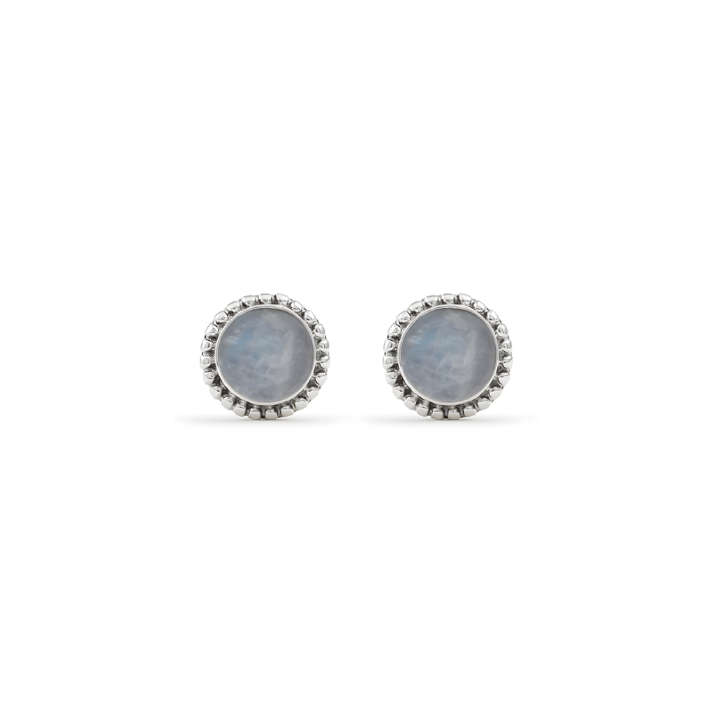 Moonstone stud pair