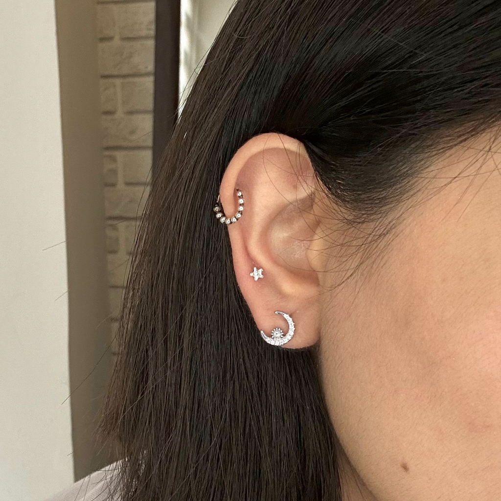 Summer Sky Asymmetrical Stud Pair