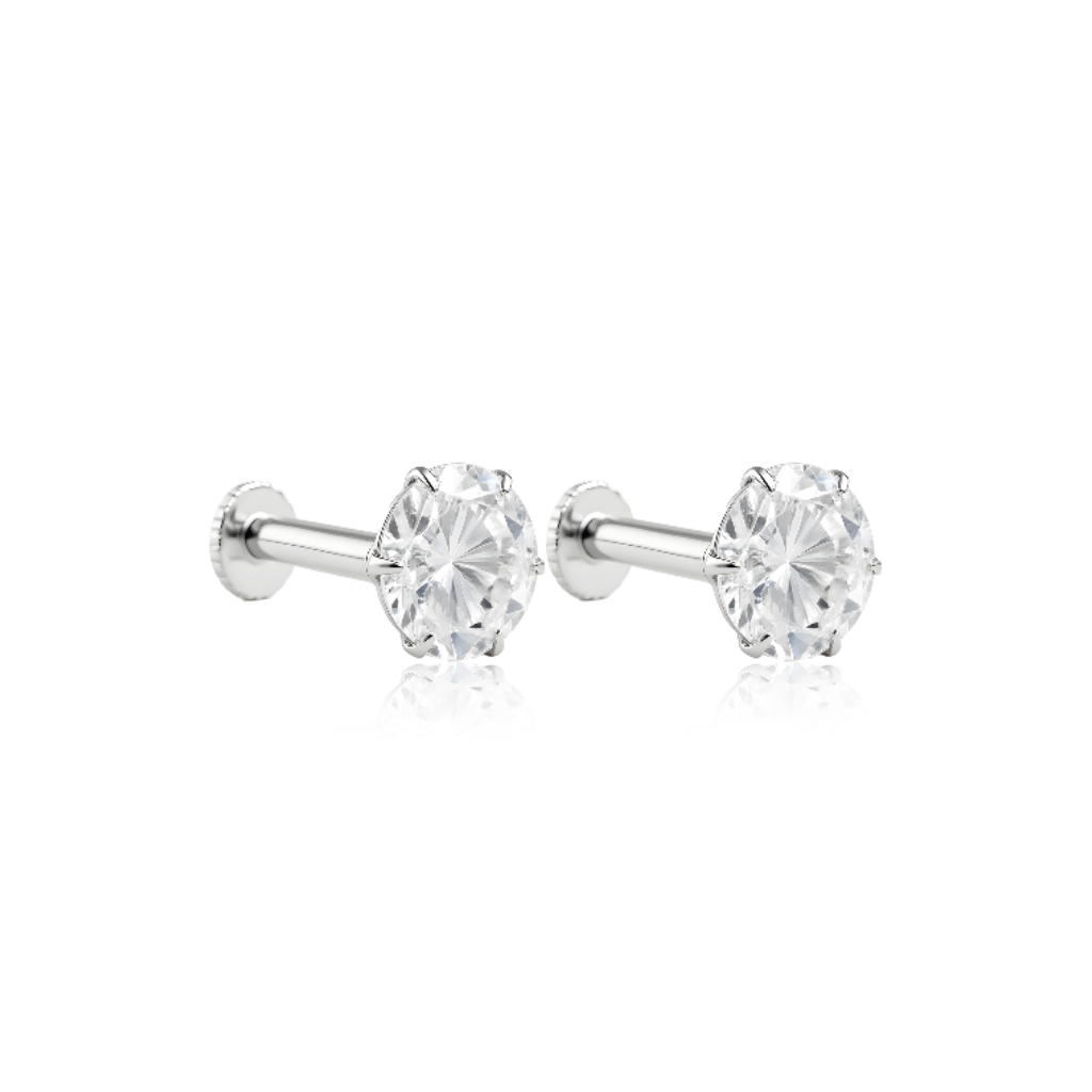 Mini Round Flatback Stud Pair