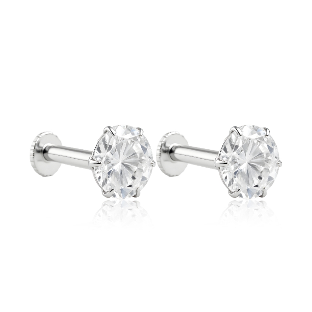Classic Round Flatback Stud Pair