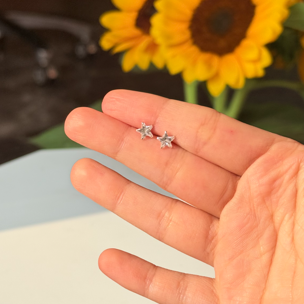 Mini Star Flatback Stud Pair