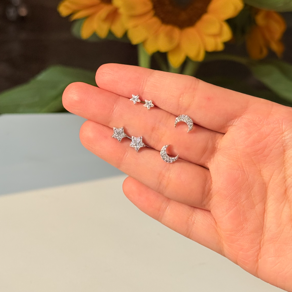 Mini Star Flatback Stud Pair