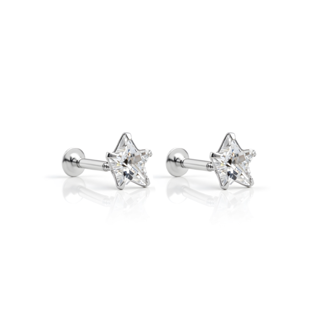 Mini Star Flatback Stud Pair