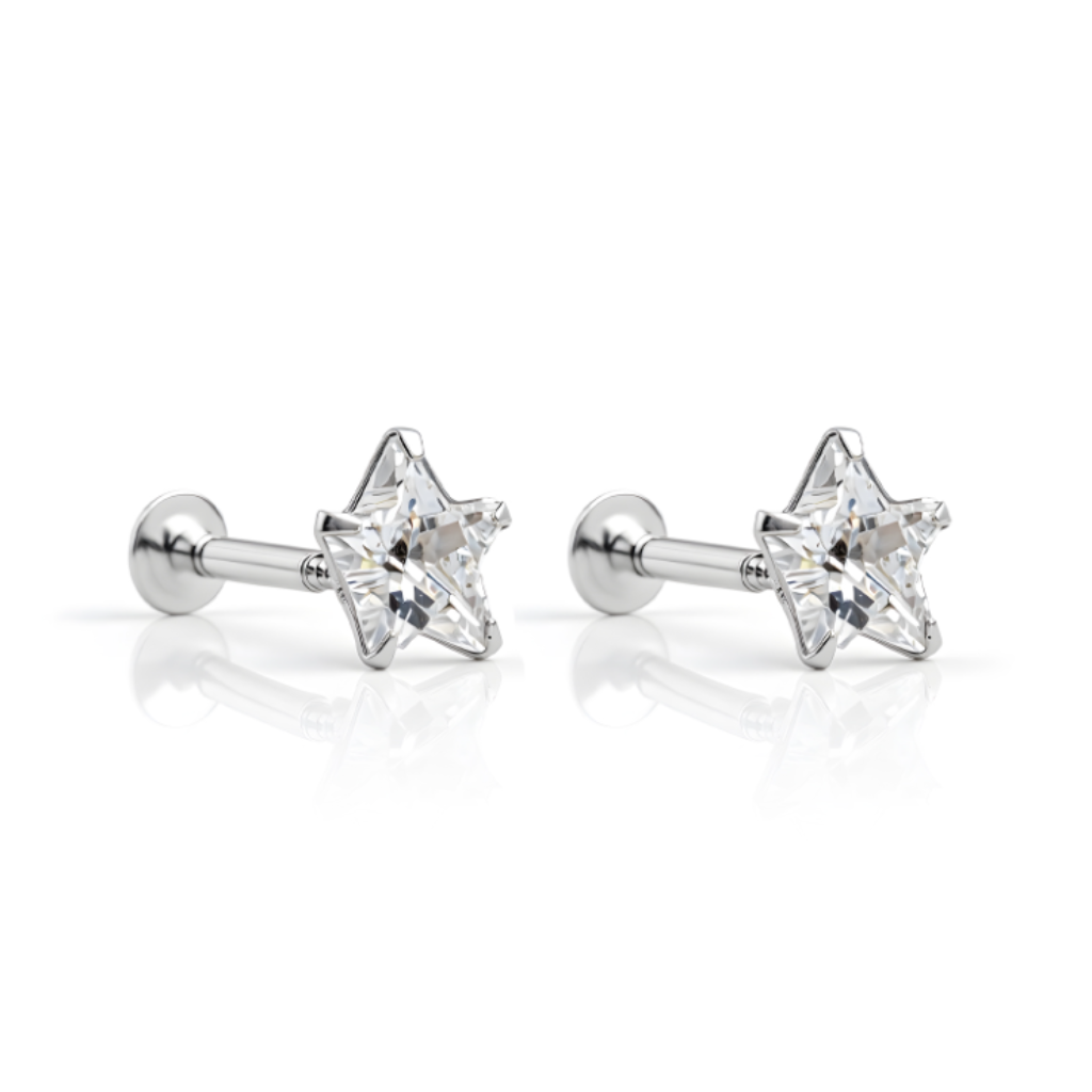 Classic Star Flatback Stud Pair