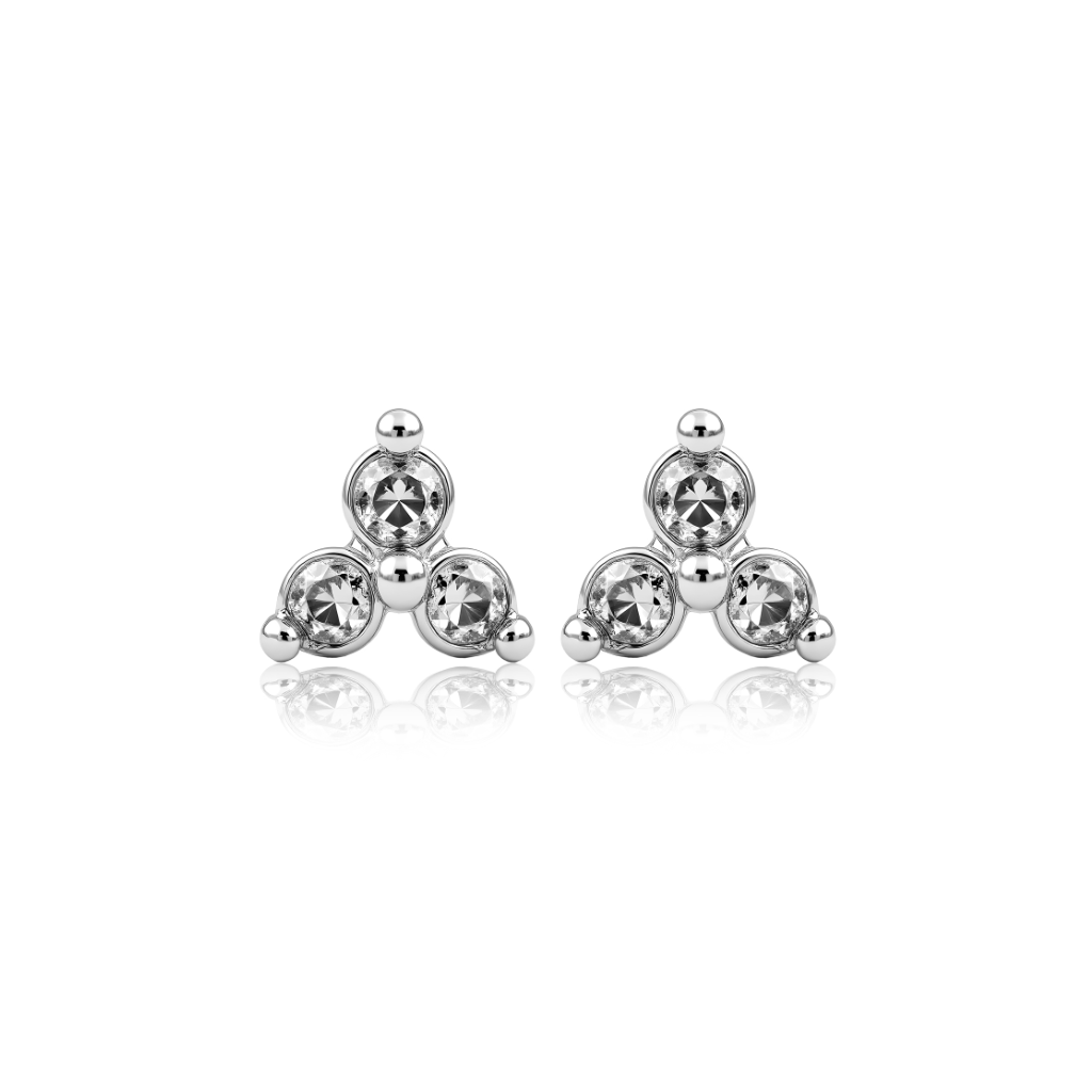Clover Flatback Stud Pair
