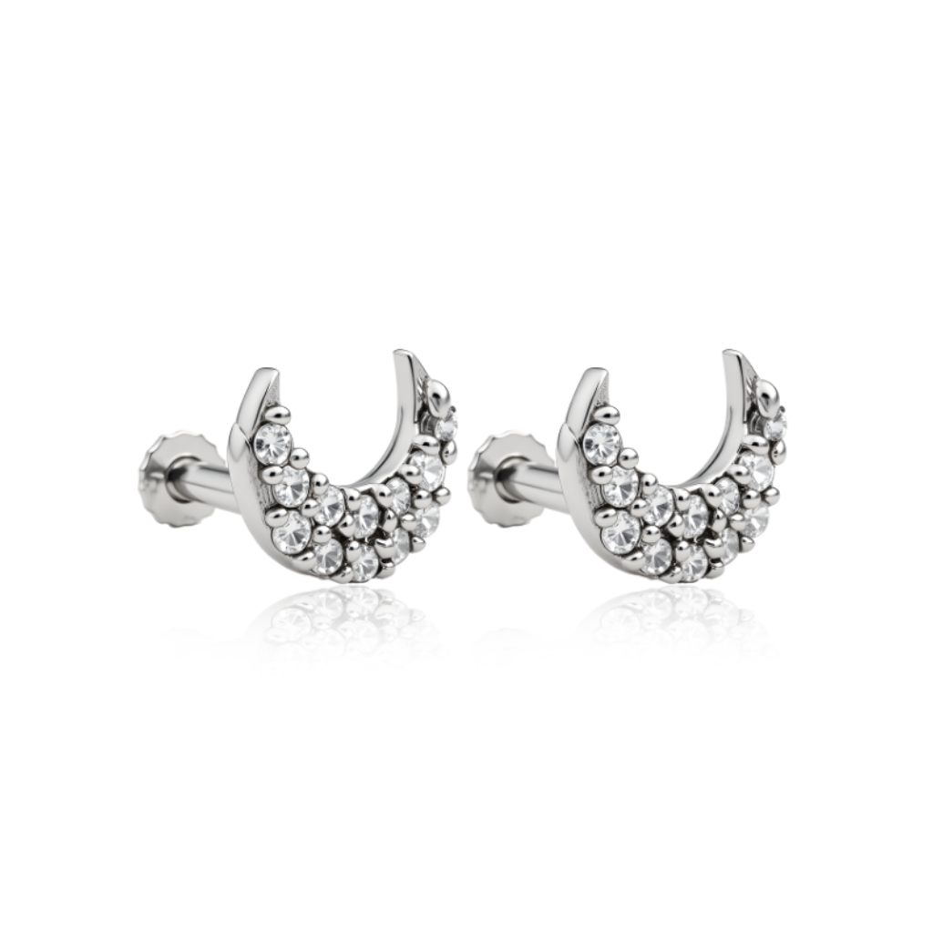 Moonshine Flatback Stud Pair