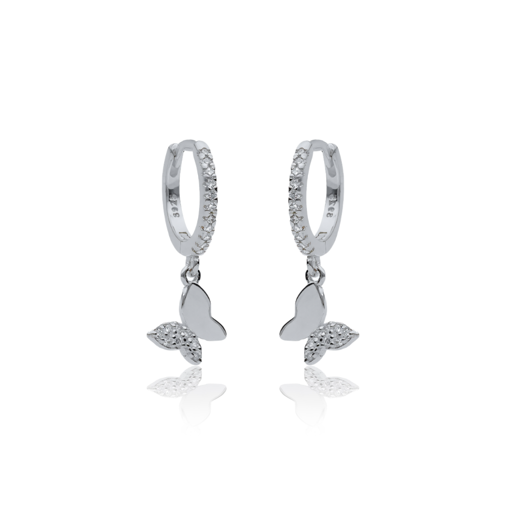 Butterfly Drop Hoop Pair