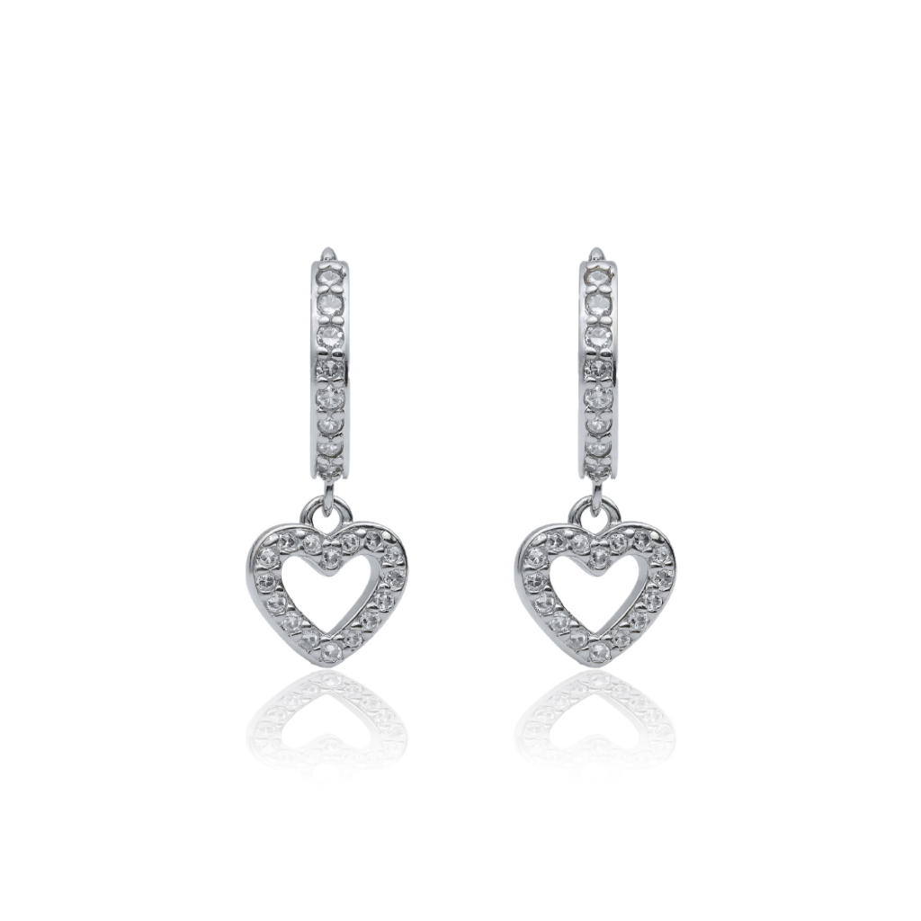 Heart Drop Hoop Pair
