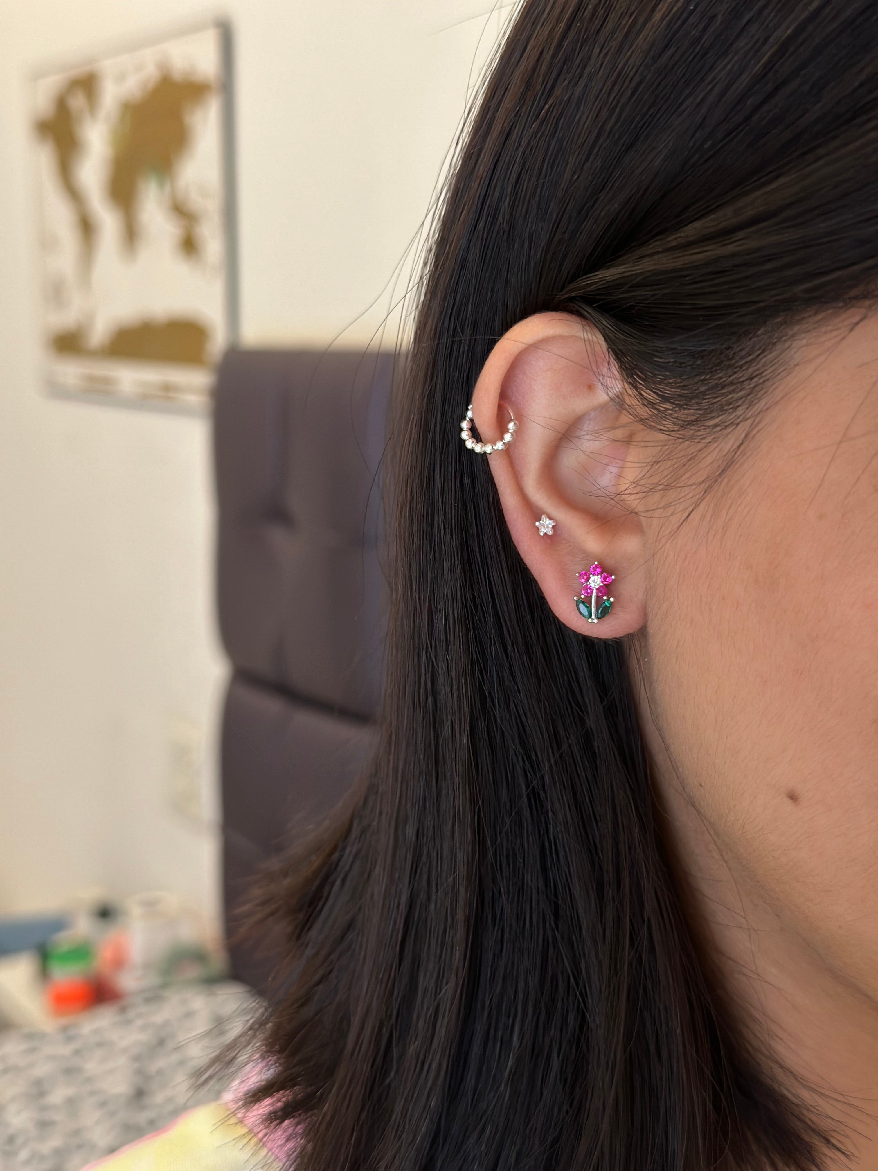 Mini Star Flatback Stud Pair