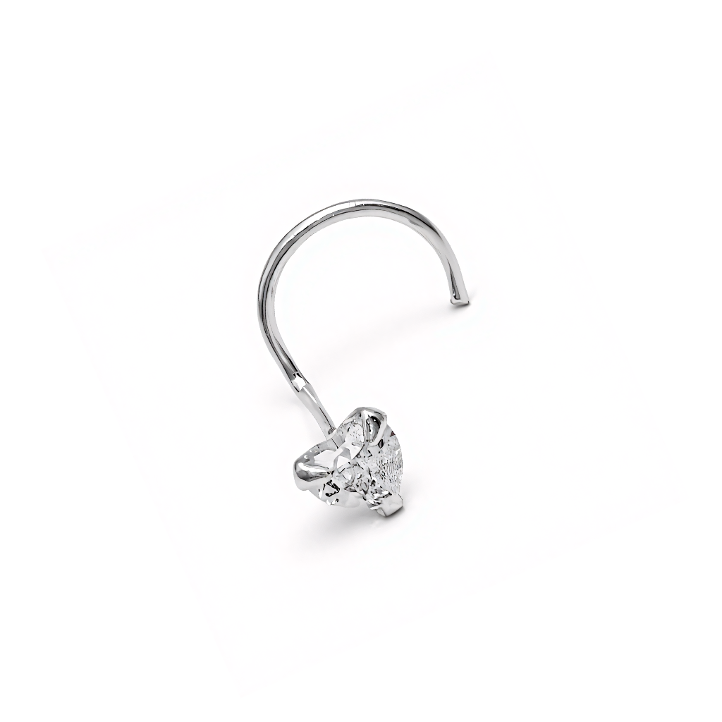 Sparkly Heart Nose Pin