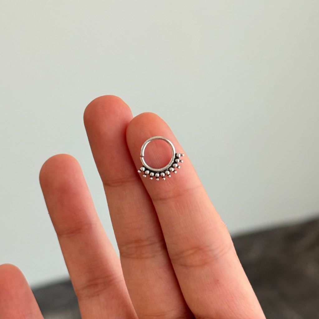 Dotted Septum Ring – Oxidised