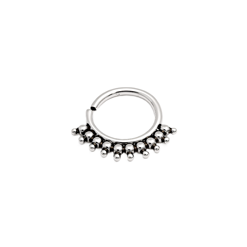 Dotted Septum Ring – Oxidised