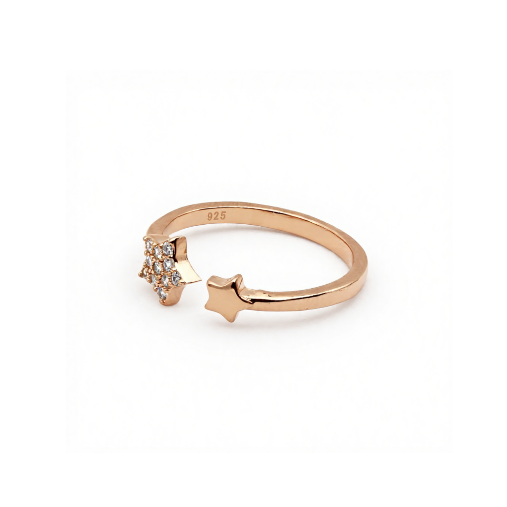 Rose Gold Star Midi Adjustable Ring