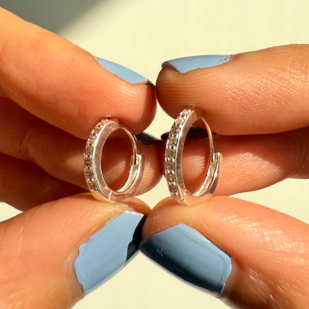 Mini Sparkly Hoop Pair