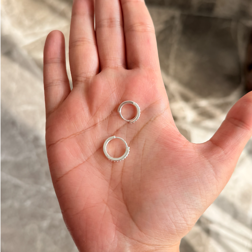 Mini Sparkly Hoop Pair