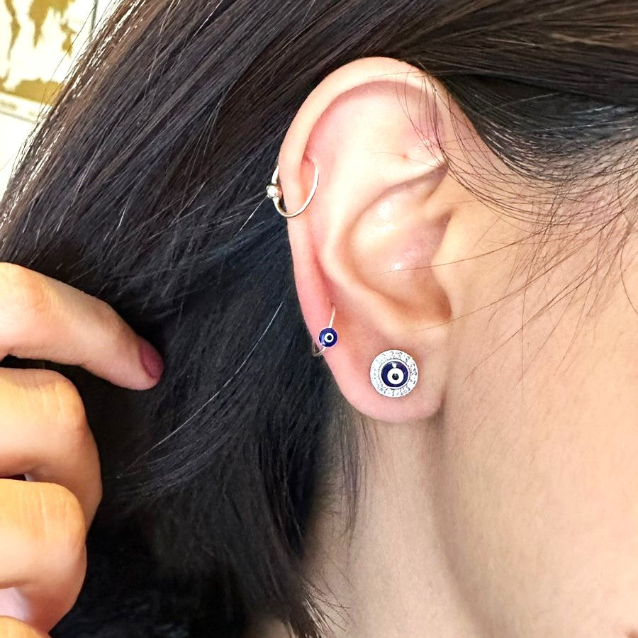 Evileye Upperlobe Hoop Pair