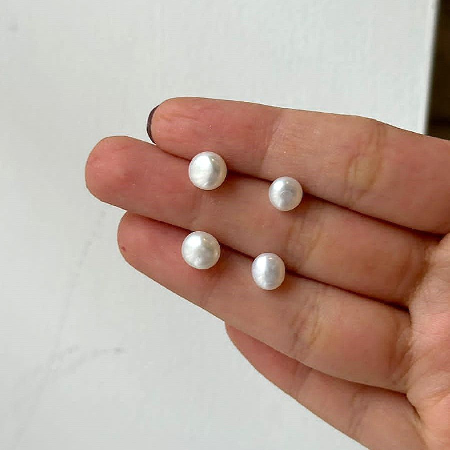 Angel pearl stud pair