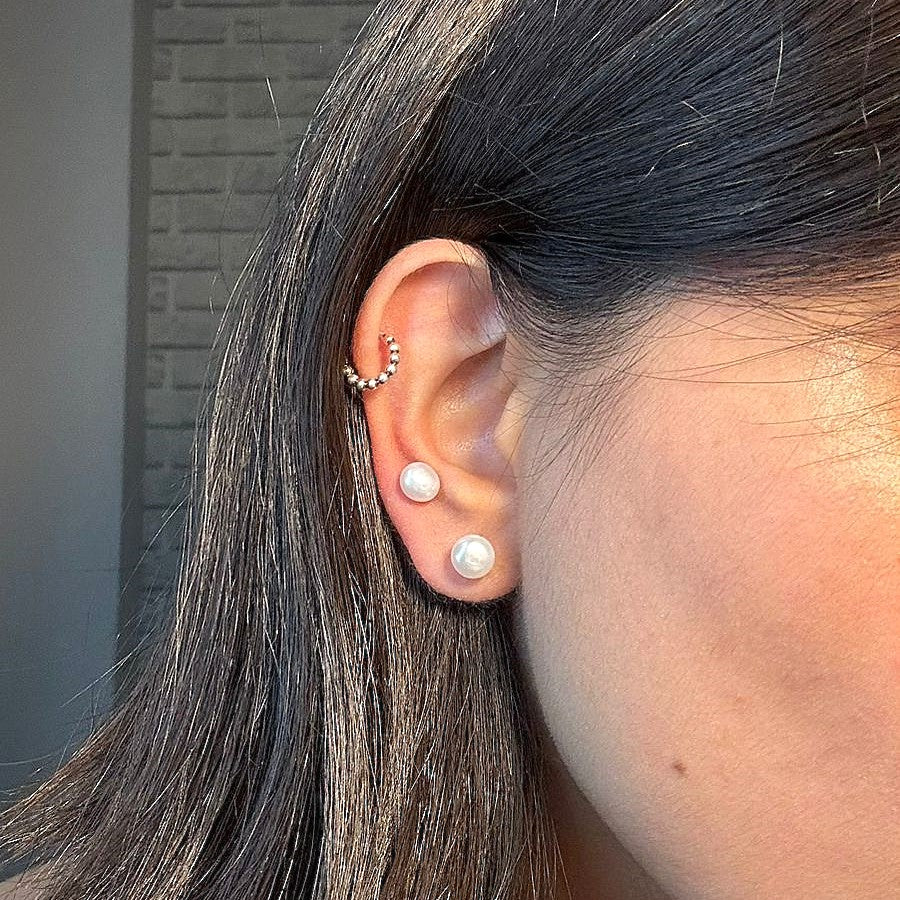 Angel pearl stud pair