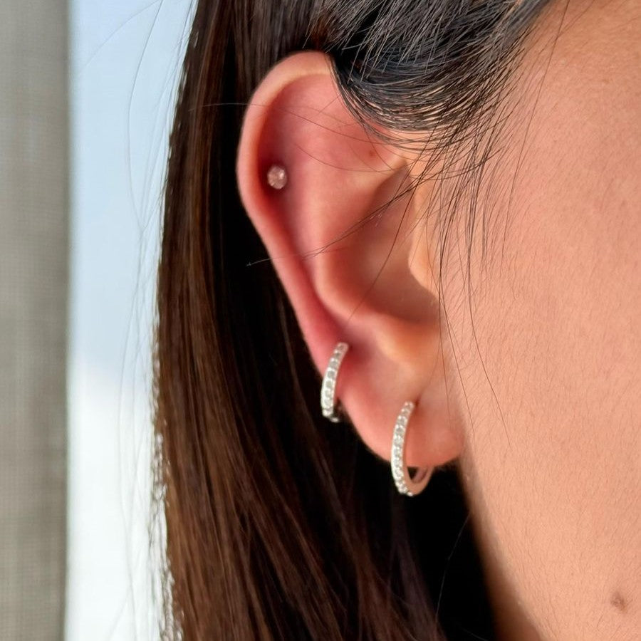 Classic Sparkly Hoop Pair